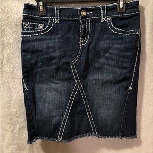 Denim Skirt with Contrast Stitching
